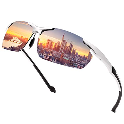 LJIMI Polarisierte Sportbrille Sonnenbrille Fahrradbrille mit UV400 Schutz für Herren Damen Autofahren Laufen Wandern Radfahren Angeln Golf TR90 Superleichtes Unzerbrechlicher Rahmen Brille von YIMI