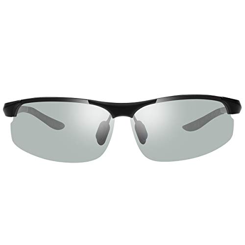 Photochrome Polarisierte Sonnenbrille Sportbrille Selbsttönend Fahrradbrille mit UV400 Schutz Brillen Herren Damen für Outdoor-Aktivitäten Radfahren Autofahren Klettern Angeln Skilaufen Golf Laufen von YIMI