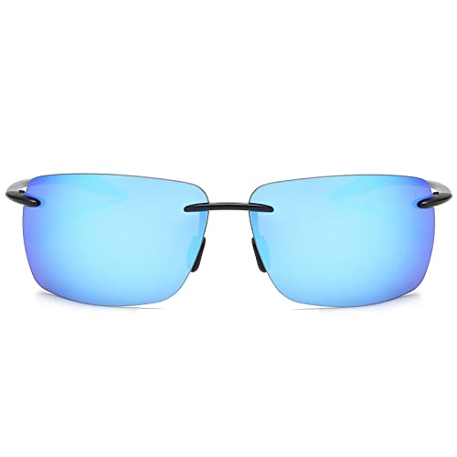 Polarisierte Sport-Sonnenbrille für Männer und Frauen Fahren Radfahren Laufen Angeln Golf 100% UV-Schutz Randlose Sonnenbrille Mode Unisex Shades Retro-Brille Anti-Glare Classic Mirror Lens Eyewear von YIMI