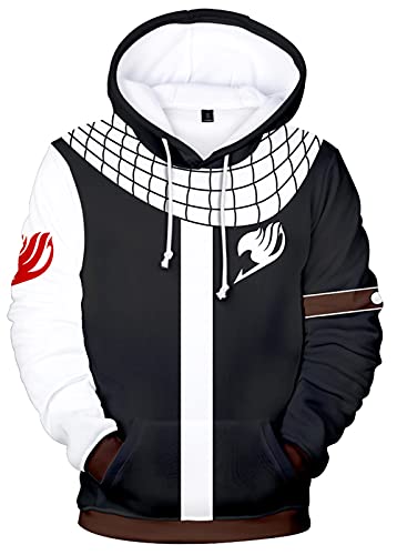 YIMIAO 3D Digitaldruck Printed Jungen Mädchen Anime Fairy Tail Natsu Pullover Freizeit Hoodie Lucy Kapuzenpullover(L) von YIMIAO