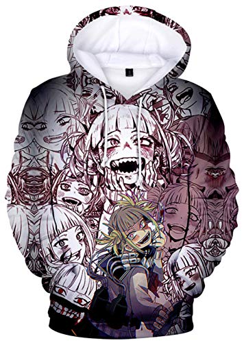 YIMIAO Damen Herren My Hero Academia Anime Kapuzenpullover Unisex Hoodie 3D Drucken Cartoons Langarm Cosplay Anime Pulli Outwear Pullover(M) von YIMIAO