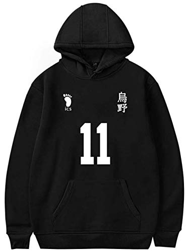 YIMIAO Damen Herren Up to Date Japanese Haikyuu Hoodie Casual Anime Sweatshirt Unisex Karasuno High School Kapuzenpullover Volleyball Junior Pullover(L) von YIMIAO