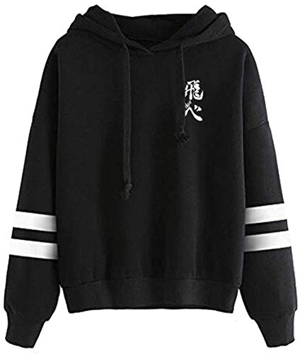 YIMIAO Damen Herren Volleyball Junior Hoodie Karasuno High School Volleyball Sweatshirt Haikyuu Loose Hooded Pullover Cosplay Anime Sportswear Coat Stylish Kapuzenpullover(S) von YIMIAO