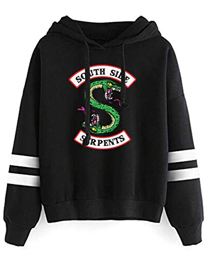 YIMIAO Damen Kapuzenpullover Riverdale Southside Fernsehen Serpents Streifen Druck Hoodie Unisex Pullover(L) von YIMIAO