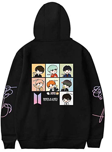 YIMIAO Damen Musik Fans Hoodie kugelsicher Jugendliga Mitglieder Logo Pullover Cooles KPOP Street Fashion Top Kapuzenpullover für Herren(L) von YIMIAO