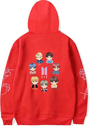 YIMIAO Damen Musik Fans Hoodie kugelsicher Jugendliga Mitglieder Logo Pullover Cooles KPOP Street Fashion Top Kapuzenpullover für Herren(XS) von YIMIAO