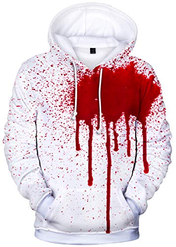 YIMIAO Halloween Damen Herren Kapuzenpullover 3D Druck Hoodie Herbst Winter Sweatshirt Pullover (3XL) von YIMIAO