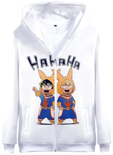 YIMIAO Herren Damen 3D Printed Zip Jacke My Hero Academia Anime Jungen Pullover Reißverschluss Hoodie Unisex Zipper Kapuzenpullover Sweatshirts(XL) von YIMIAO