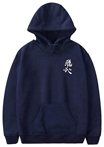 YIMIAO Herren Damen Japanese Anime Volleyball Junior Hoodie Unisex Kapuzenpullover Casual Haikyuu Sweatshirt Pullover Streetswear(M) von YIMIAO