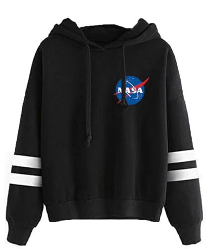 YIMIAO Herren Damen NASA Kapuzenpullover Space Rocket Moon Langarm Sweatshirt Mit Taschen Unisex Hoodie(M) von YIMIAO