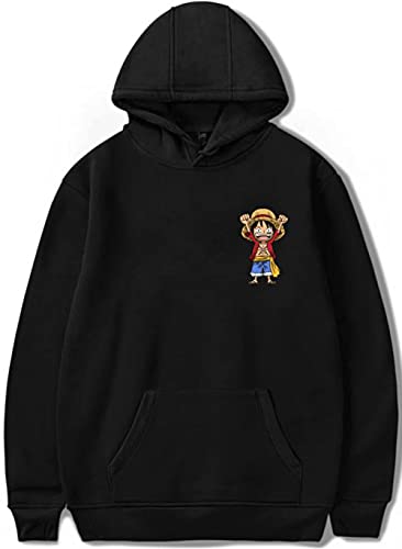 YIMIAO Herren Damen Pullover One Piece Sweatshirt Unisex Kapuzenpullover mit Anime Luffy Hoodie(3XL) von YIMIAO