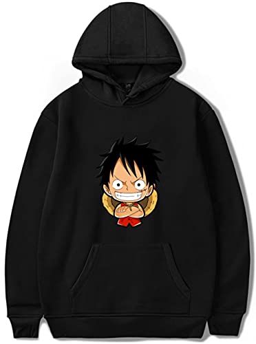 YIMIAO Herren Damen Pullover One Piece Sweatshirt Unisex Kapuzenpullover mit Anime Luffy Hoodie(L) von YIMIAO