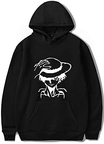 YIMIAO Herren Damen Pullover One Piece Sweatshirt Unisex Kapuzenpullover mit Anime Luffy Hoodie(L) von YIMIAO