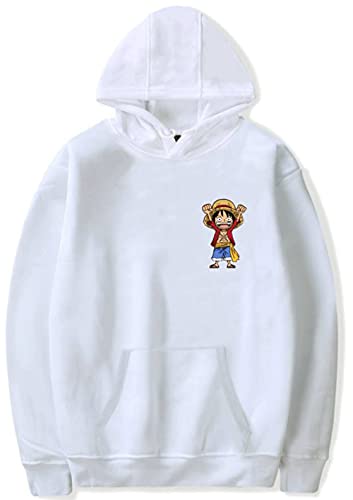 YIMIAO Herren Damen Pullover One Piece Sweatshirt Unisex Kapuzenpullover mit Anime Luffy Hoodie(L) von YIMIAO