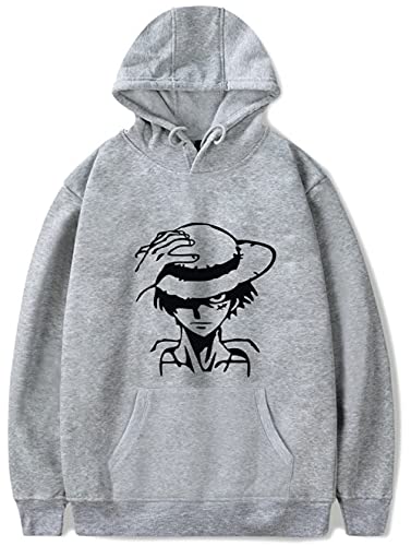 YIMIAO Herren Damen Pullover One Piece Sweatshirt Unisex Kapuzenpullover mit Anime Luffy Hoodie(M) von YIMIAO