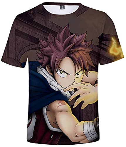 YIMIAO Herren Fairy Tail T-Shirt Unisex Tshirt 3D Drucken Lucy Natsu Cartoon Cosplay Anime Damen Kurzarm(4XL) von YIMIAO