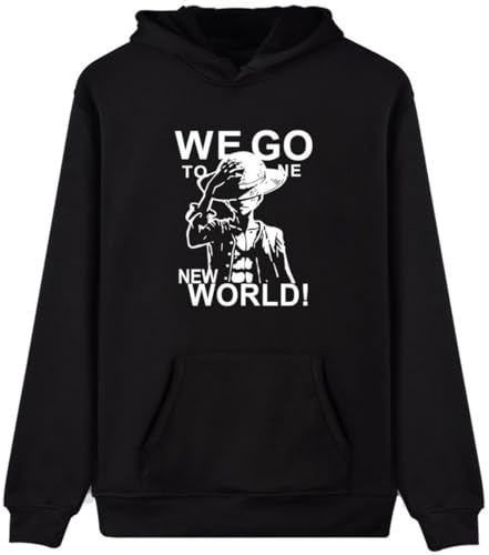 YIMIAO Herren Japanese Anime One Piece Hoodie Unisex Kapuzenpullover Casual Sweatshirt Pullover Luffy Streetswear(L) von YIMIAO