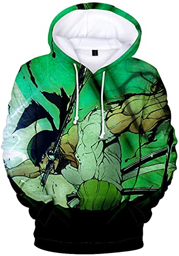 YIMIAO Herren Jungen One Piece Hoodie 3D Unisex Pullover Damen Kapuzenpullover Casual Japanese Anime Ace Luffy Sweatshirt(L) von YIMIAO