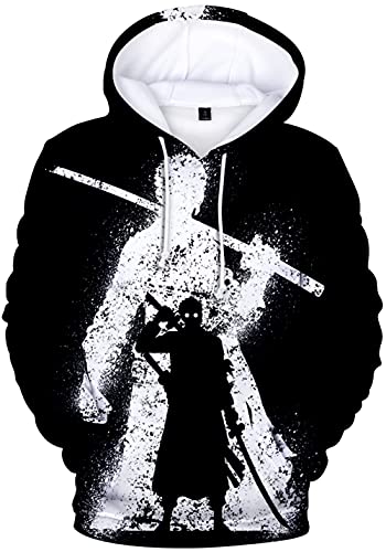 YIMIAO Herren Jungen One Piece Hoodie 3D Unisex Pullover Damen Kapuzenpullover Casual Japanese Anime Ace Luffy Sweatshirt(L) von YIMIAO