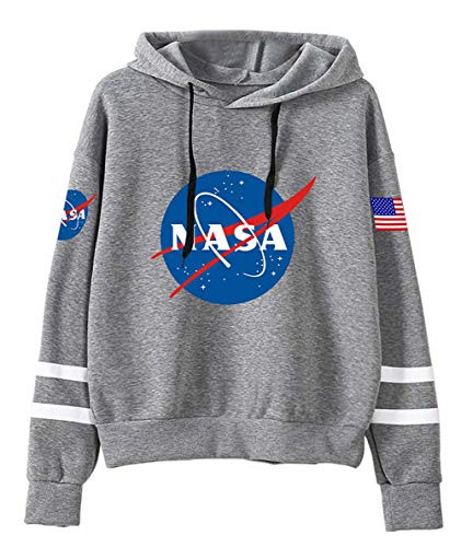 YIMIAO Herren Up to Date NASA Logo Hoodie Unisex apuzenpullover Damen Pullover(L) von YIMIAO