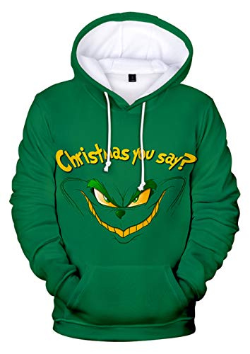 YIMIAO Herren und Damen Weihnachten Christmas Hoodies Lustige kreative 3D Pullover Sweatshirt für Jungen Mädchen(L) von YIMIAO