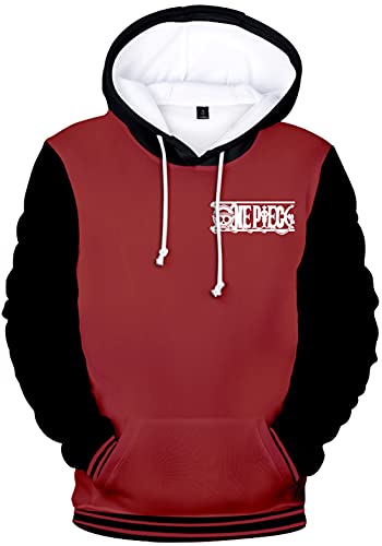 YIMIAO Jungen 3D Printed One Piece Pullover Freizeit Anime Hoodie Luffy Ace Kapuzenpullover （100-160）(150) von YIMIAO