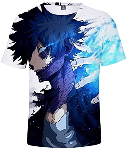 YIMIAO Jungen Herren My Hero Academia T-Shirt Unisex Tshirt 3D Drucken Cartoon Cosplay Anime Sommer Kurzarm(M) von YIMIAO