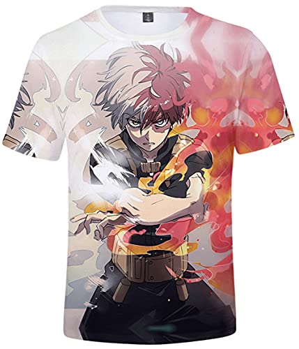 YIMIAO Jungen Herren My Hero Academia T-Shirt Unisex Tshirt 3D Drucken Cartoon Cosplay Anime Sommer Kurzarm(M) von YIMIAO