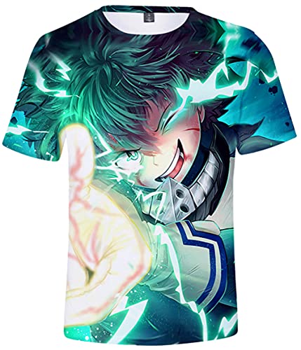 YIMIAO Jungen Herren My Hero Academia T-Shirt Unisex Tshirt 3D Drucken Cartoon Cosplay Anime Sommer Kurzarm(S) von YIMIAO