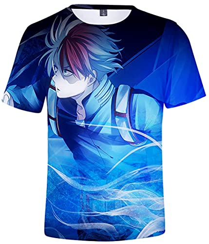YIMIAO Jungen My Hero Academia T-Shirt Unisex 3D Drucken Japanisches Anime Tshirt Cartoon Cosplay Sommer Herren Kurzarm(L) von YIMIAO