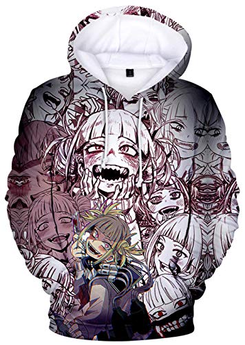 YIMIAO Mädchen Damen Hoodie My Hero Academia Anime Serie 3D Print Kapuzenpullover Pullover(L) von YIMIAO