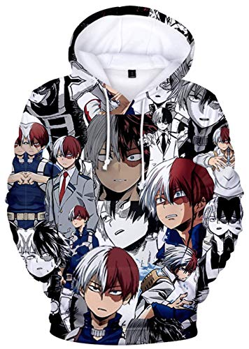 YIMIAO Unisex 3D Digitales Drucken My Hero Academia Anime Cartoons Kapuzenpullover Outwear Herren Hoodie Damen Pullover(M) von YIMIAO