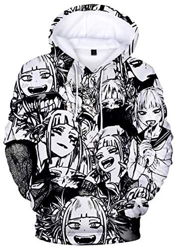 YIMIAO Unisex 3D Digitales Drucken My Hero Academia Anime Cartoons Kapuzenpullover Outwear Herren Hoodie Damen Pullover(XXL) von YIMIAO