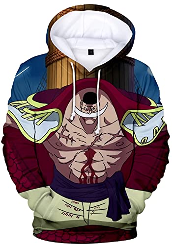 YIMIAO Unisex 3D Drucken One Piece Pullover Manga Anime Outwear Herren Jungen Hoodie Luffy Ace Kapuzenpullover(L) von YIMIAO