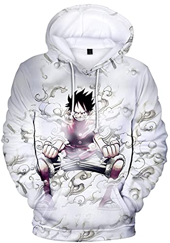 YIMIAO Unisex 3D Drucken One Piece Pullover Manga Anime Outwear Herren Jungen Hoodie Luffy Ace Kapuzenpullover(M) von YIMIAO