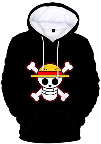 YIMIAO Unisex 3D Drucken One Piece Pullover Manga Anime Outwear Herren Jungen Hoodie Luffy Ace Kapuzenpullover(S) von YIMIAO
