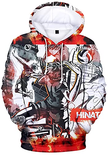 YIMIAO Unisex 3D Haikyuu Manga Anime Pullover Volleyball Junior Kapuzenpullover Outwear Herren Damen Karasuno High School Hoodie(M) von YIMIAO