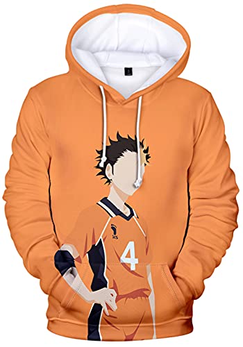 YIMIAO Unisex 3D Haikyuu Manga Anime Pullover Volleyball Junior Kapuzenpullover Outwear Herren Damen Karasuno High School Hoodie(M) von YIMIAO