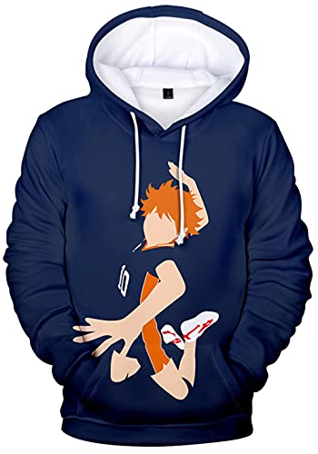 YIMIAO Unisex 3D Printed Haikyuu Manga Anime Karasuno High School Hoodie Volleyball Junior Kapuzenpullover Outwear Herren Damen Frau Teenager Pullover(S) von YIMIAO