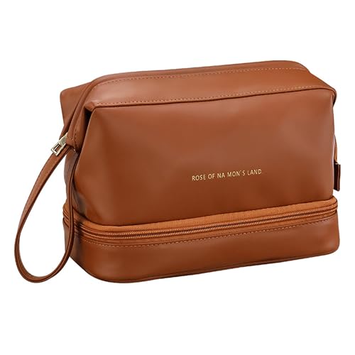 Reisekosmetiktaschen, Make Up Tasche, Kosmetiktasche, Kosmetiktasche Damen, Makeup Bag, Kulturbeutel Damen, Cosmetic Bag, Make Up Organizer Tasche, Geeignet für Reisen (Braun) von YIMINI