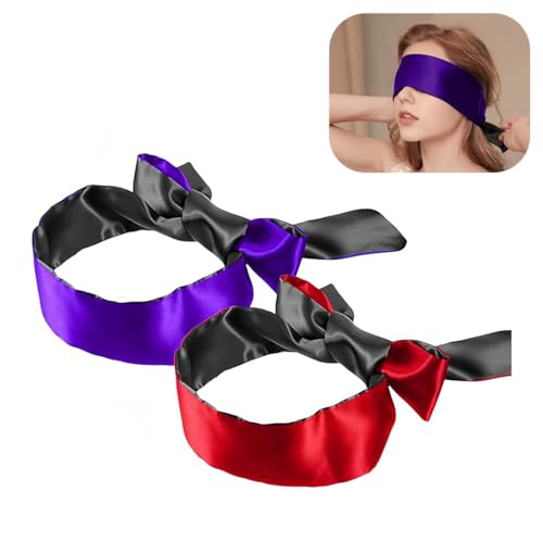YIMVUNZ 2 pcs Augenbinde für Frau Augenbinde Hestya Augenmaske Satin für Frauen Männer Erwachsene Paare für Erwachsene für verliebte Paare von YIMVUNZ