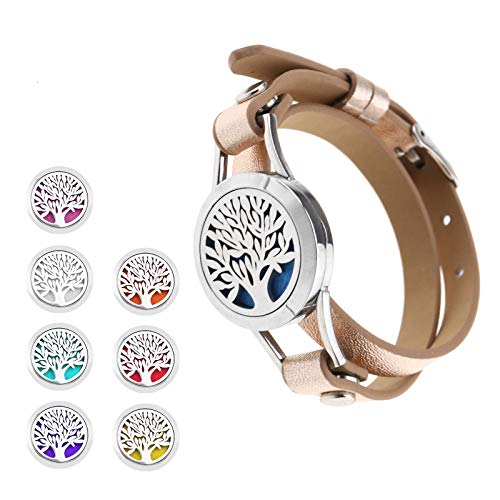 YINETTECH Diffusor Armband für ätherische Öle Aromatherapie Diffusor Medaillon Armbänder Schmuck Geschenk Set für Frauen Aromatherapie Edelstahl von YINETTECH