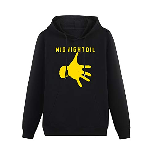 Mens Hoodie Long Sleeve Hooded Sweatshirt Midnight Oil Logo Fashion Graphic Cotton Blend Hoody Black 3XL von YINGBUFAN