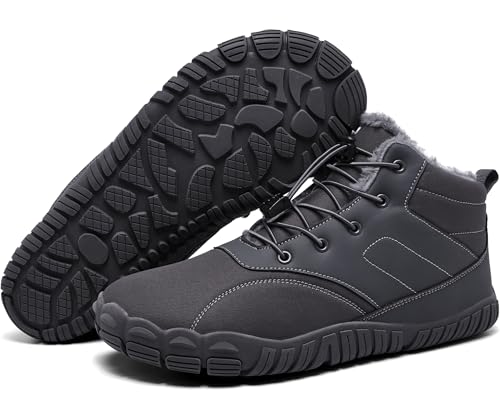YINGCSM Winterstiefel Herren Barfußschuhe Warm Gefüttert Schneestiefel Winterschuhe Herren von YINGCSM
