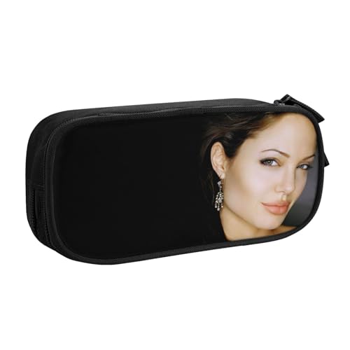 YINGD Angelina Jolie Federmäppchen für Studenten, mehrlagiges Reißverschluss-Design, passend für Notizbücher, Stifte, Taschenrechner, mehrfarbig, Europäischer und amerikanischer Stil, Retro, modern von YINGD