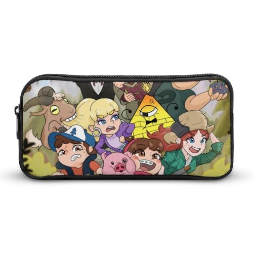 YINGD Animation Bill Cipher Federmäppchen mit Schwerkraftfall-Motiv, Schüler-Stifttasche, Aufbewahrungs-Organizer, Federmäppchen, Schreibwaren-Tasche, Bürobedarf für Kinder und Erwachsene, mehrfarbig von YINGD