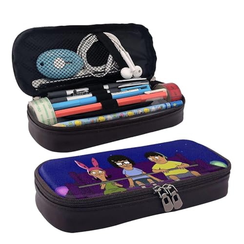 YINGD Bob's Burgers Federmäppchen, animiertes Familien-Federmäppchen, braunes Leder, Stiftetasche, Organizer, für Schule, Bürobedarf, Kinder, Teenager, ADU, mehrfarbig, Europäischer und amerikanischer YINGD Bob's Burgers Federmäppchen, animiertes Familien-Federmäppchen, braunes Leder, Stiftetasche, Organizer, für Schule, Bürobedarf, Kinder, Teenager, ADU, mehrfarbig, Europäischer und amerikanischer von YINGD