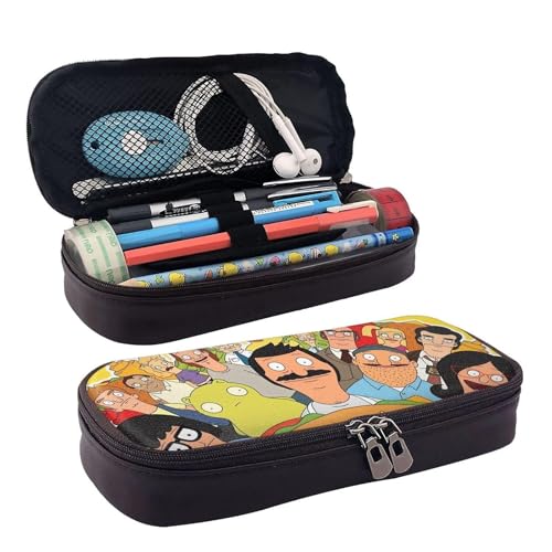 YINGD Bob's Burgers Film-Federmäppchen, braunes Leder, Stiftetasche, Schüler-Schreibwaren-Beutel, Organizer, für Schule, Bürobedarf für Kinder, Teenager, Erwachsene, Schwarz , 21x10.5x5cm YINGD Bob's Burgers Film-Federmäppchen, braunes Leder, Stiftetasche, Schüler-Schreibwaren-Beutel, Organizer, für Schule, Bürobedarf für Kinder, Teenager, Erwachsene, Schwarz , 21x10.5x5cm von YINGD