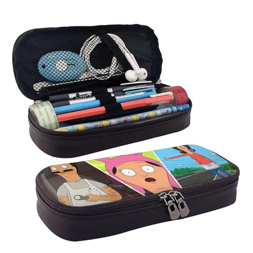 YINGD Bob's Burgers Seasons Federmäppchen, braunes Leder, Stiftetasche, Schüler-Schreibwaren-Beutel, Organizer, für Schule, Bürobedarf für Kinder, Teenager, Erwachsene, mehrfarbig, Europäischer und YINGD Bob's Burgers Seasons Federmäppchen, braunes Leder, Stiftetasche, Schüler-Schreibwaren-Beutel, Organizer, für Schule, Bürobedarf für Kinder, Teenager, Erwachsene, mehrfarbig, Europäischer und von YINGD