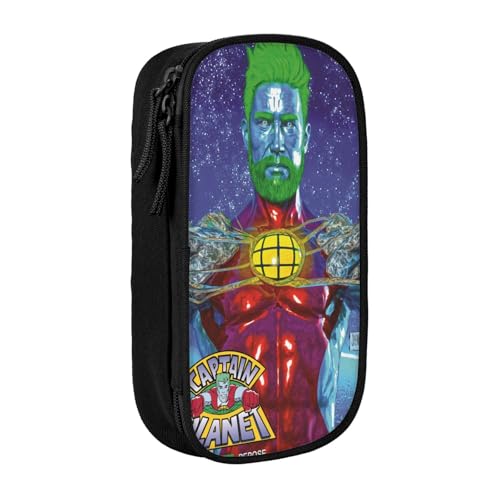 YINGD Captain Planet and The Planeteers Federmäppchen mit RFID-blockierender Tasche, sicherer Oxford-Tuch-Organizer für Karten, Stifte, Bargeld, mehrfarbig, Europäischer und amerikanischer Stil, Retro von YINGD